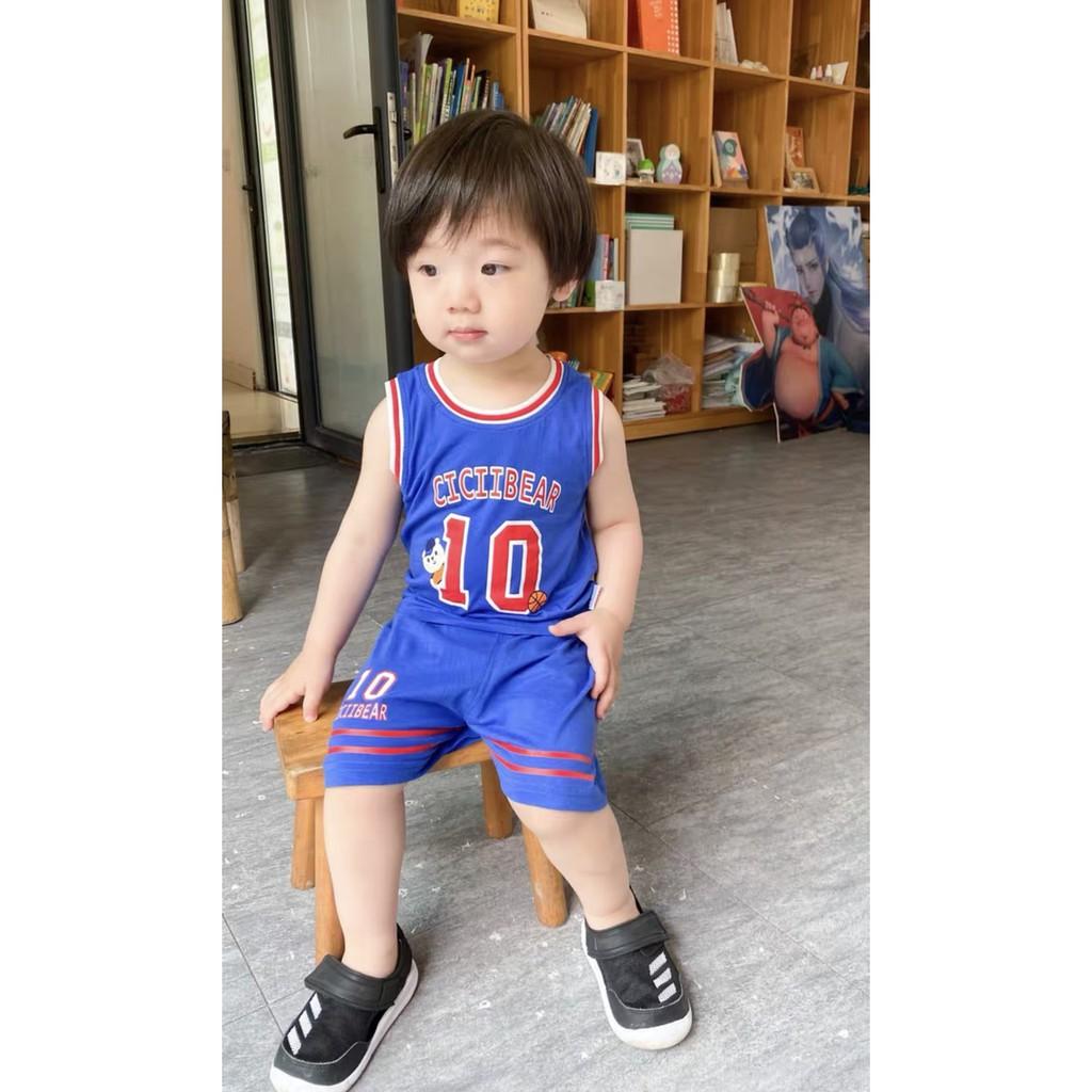 Đồ bộ bé trai và đồ bộ bé gái QATE650 - bộ quần áo trẻ em ba lỗ kiểu bóng rổ