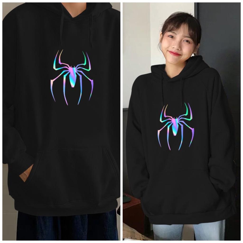 Áo hoodie con nhện phản quang, áo khoác nỉ nam nữ unisex form rộng dáng hàn – ST178- babitrendy