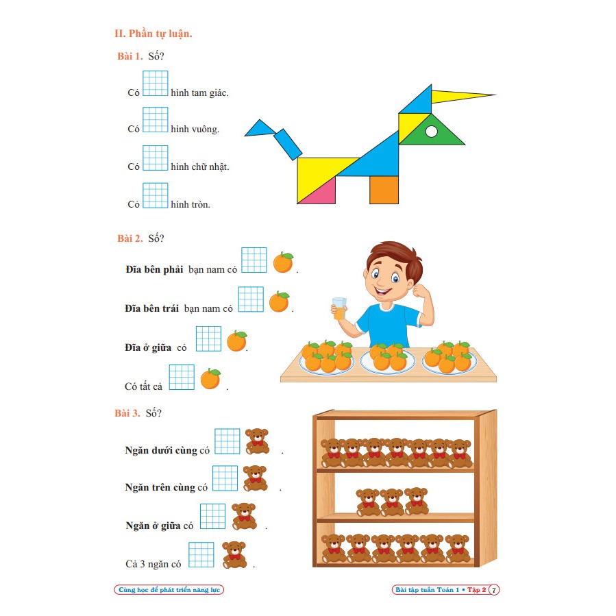 Sách - Combo Bài Tập Tuần và Đề Kiểm Tra Toán 1 - Cùng Học Để Phát Triển Năng Lực - Học Kì 2