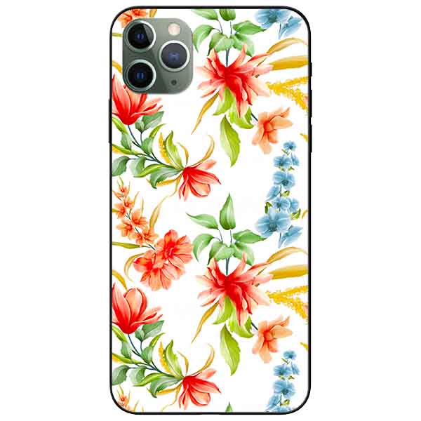 Ốp lưng in cho Iphone 11 Pro Max Mẫu Cành Hoa Lan Đỏ