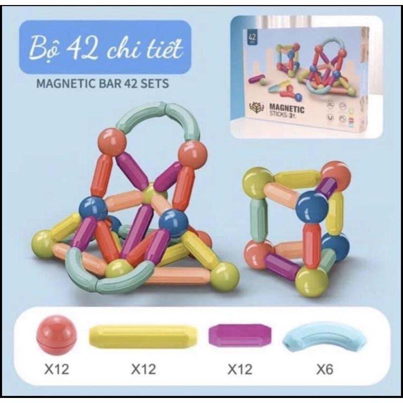 Bộ đồ chơi xếp hình lắp ghép nam châm từ tính 42 chi tiết hấp dẫn giành cho trẻ em
