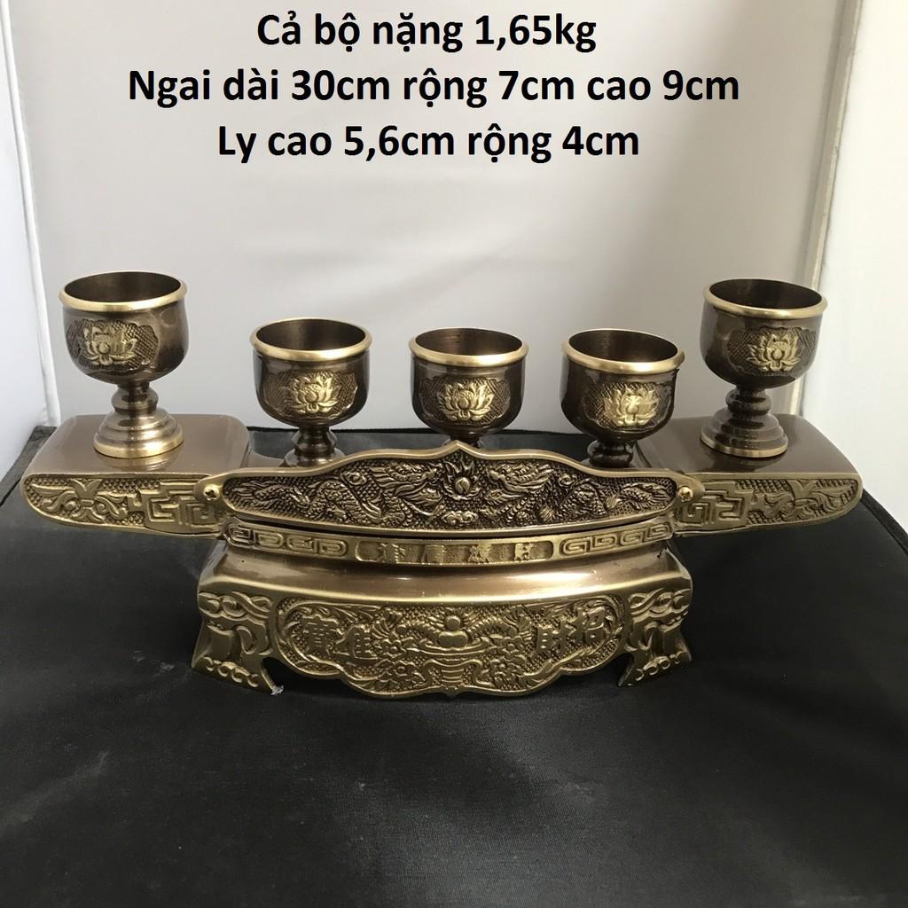 Bộ ngai 5 ly bằng đồng cao cấp MS600