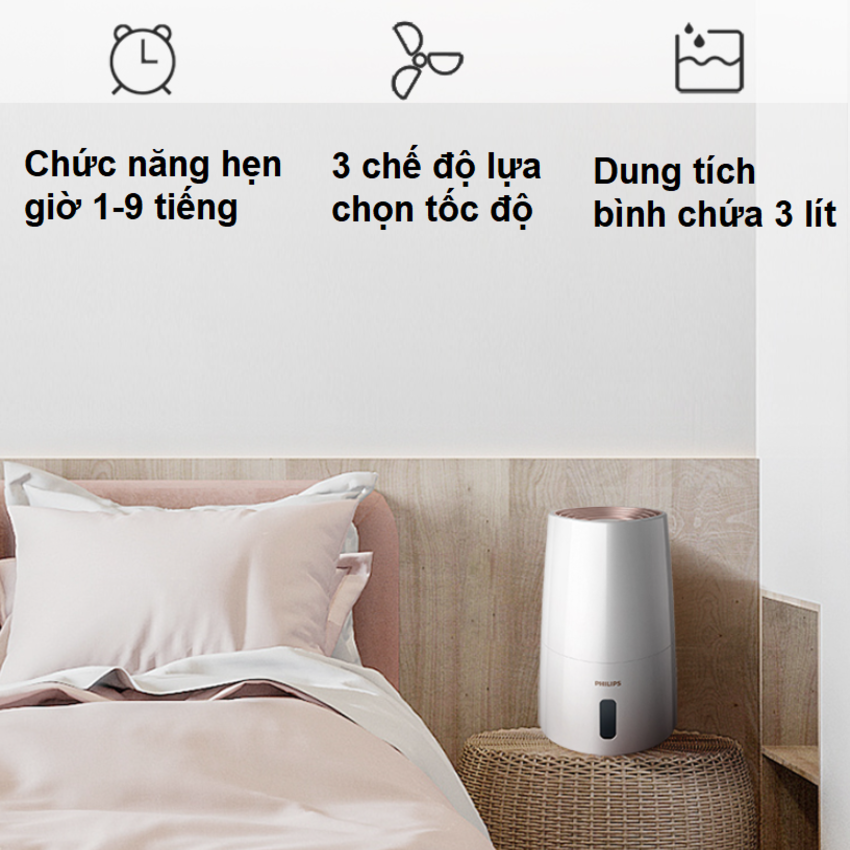 Máy tạo độ ẩm cao cấp Philips công nghệ NanoCloud HU3916/00 - Hàng Chính Hãng