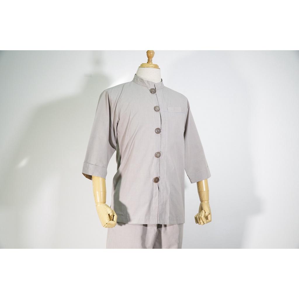 Đồ đi chùa Phật tử Nam LÃNH TỤ PHO ĐÀI LOAN NÚT MŨ, đồ lam Phật giáo đẹp, đi chùa trang nghiêm - Nhiều cỡ - Có video