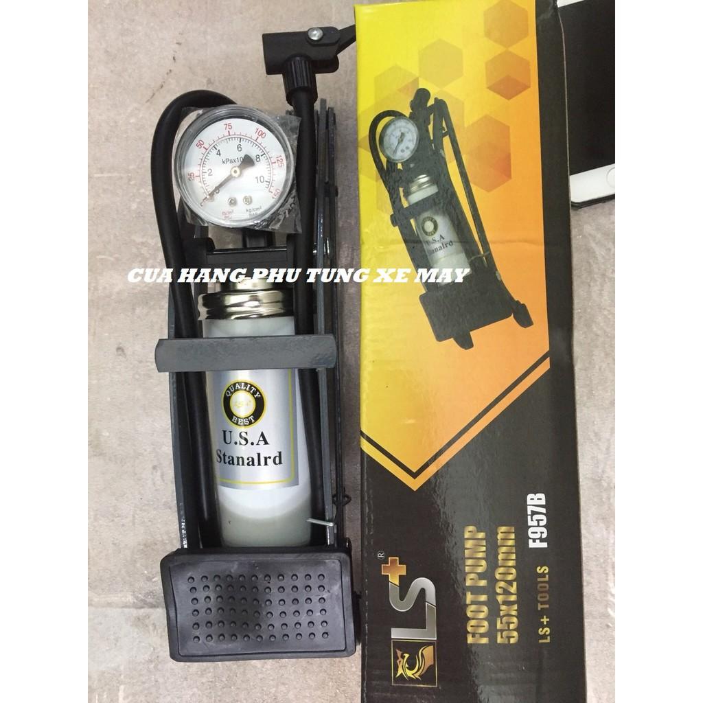 Ống bơm đạp chân cao cấp cho xe máy - 1 bộ