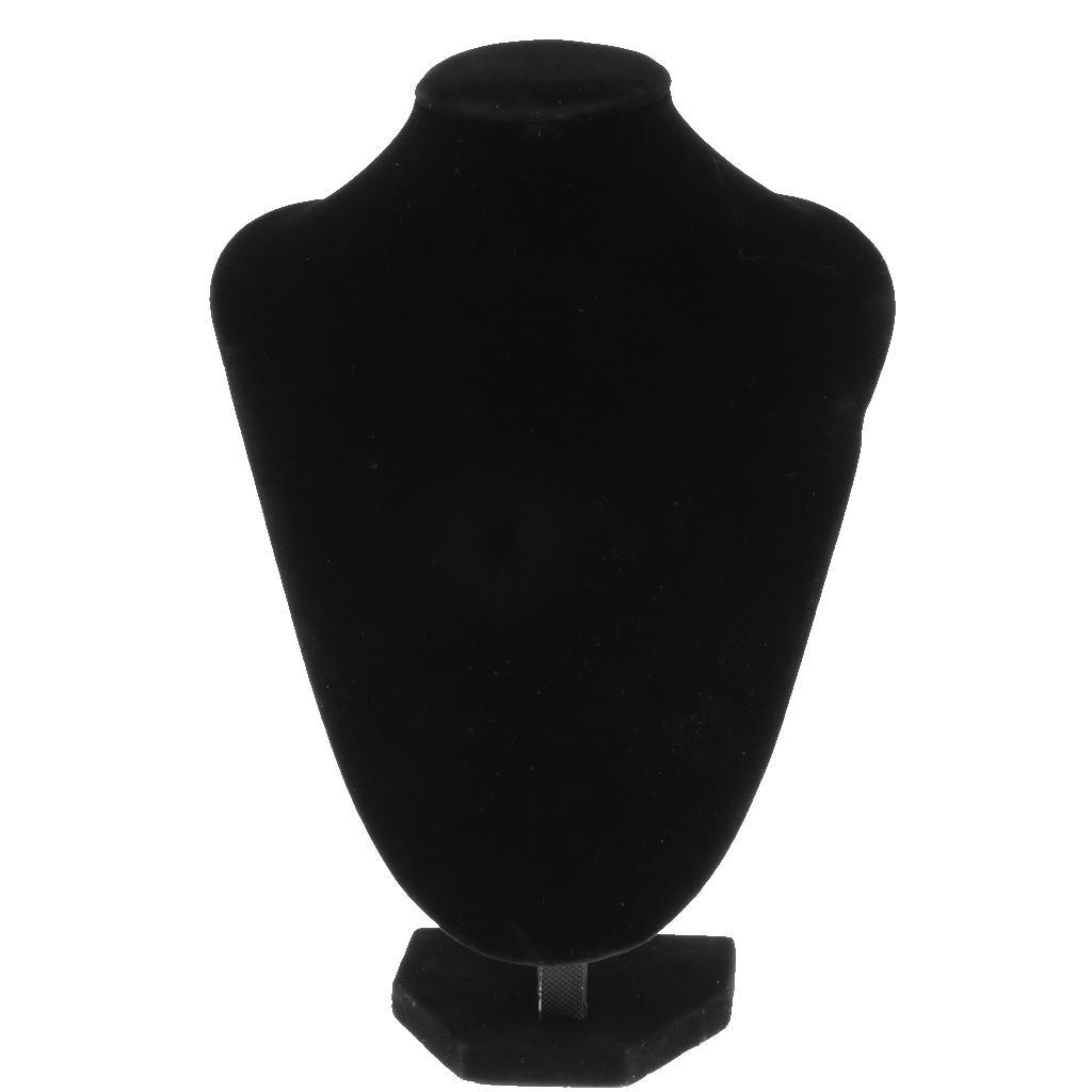 2pcs Velvet Necklace Pendant Display Bust Mannequin Stand Holder