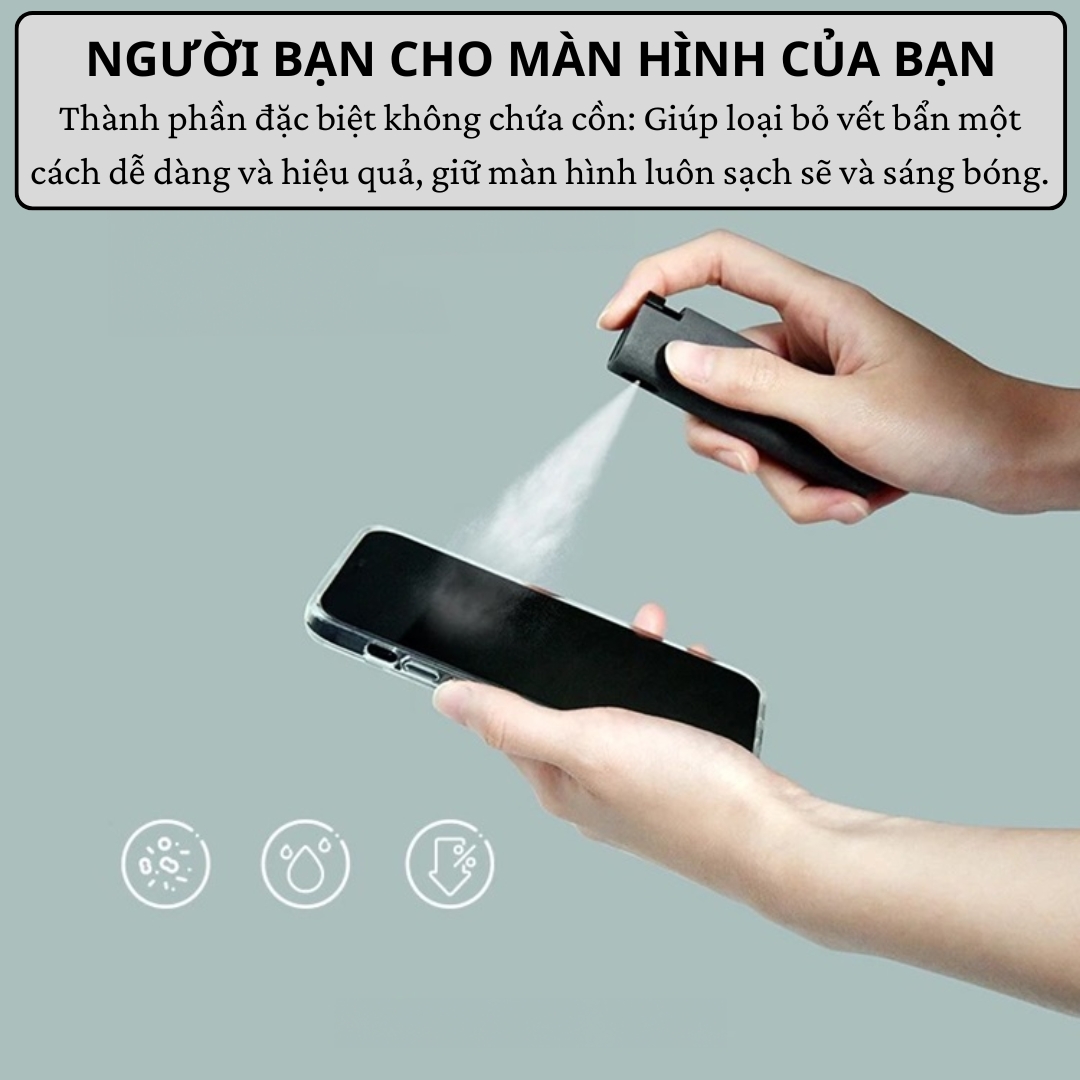 Bộ Vệ Sinh Màn Hình iPhone, macbook HOTCASE All In One Portable Cleaner Có Dung Dịch Diệt Khuẩn Và Cán Lau Siêu Sạch - Hàng nhập khẩu