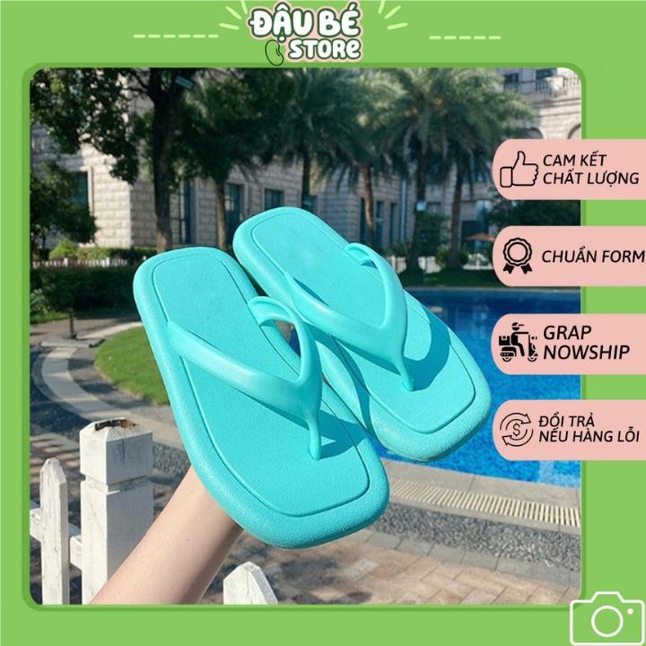 Dép Tông Xỏ Ngón Màu Trơn Ulzzang Trend 2021 - Xăng Đan Đi Biển Nam Nữ Chống Trơn Trượt - DAUBE - D031