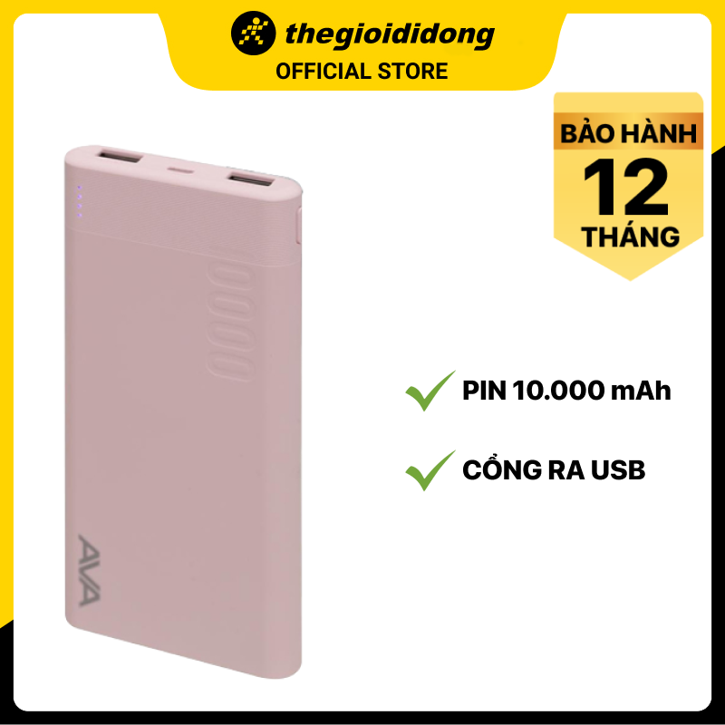 Pin sạc dự phòng Polymer 10.000 mAh AVA PJ JP207 - Hàng chính hãng