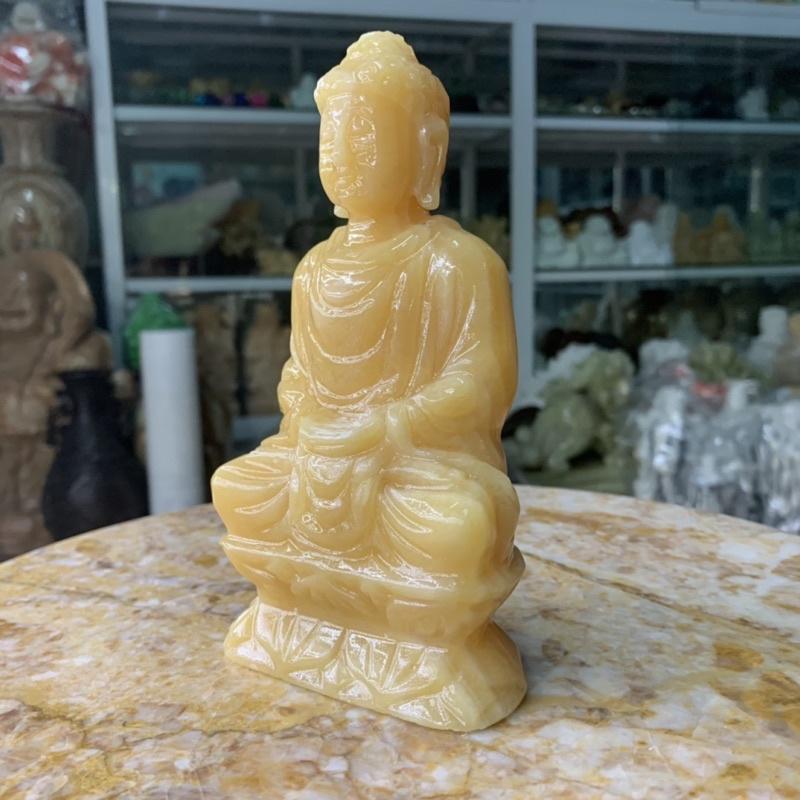Tượng Phật Bổn Sư Thích Ca Đá Ngọc Hoàng Long - cao 16cm