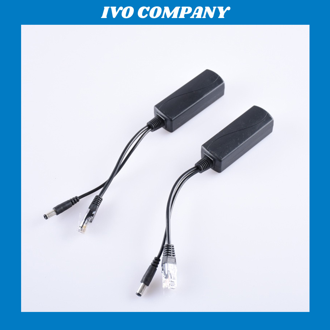 Jack POE Hạ Thế 48V Sang 12V Tốc Độ 1Gbps RJ45