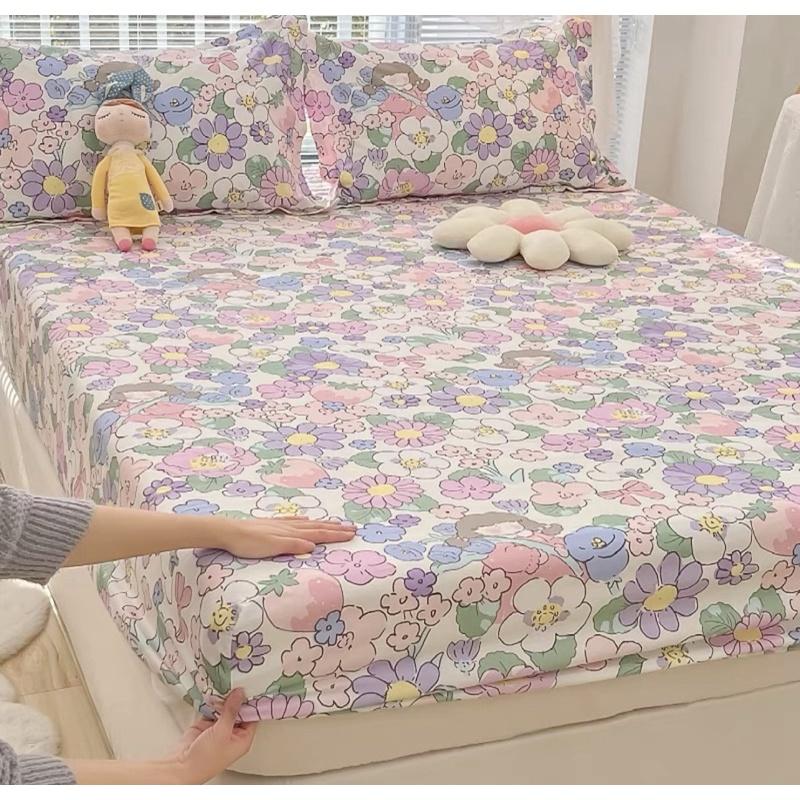Ga Gối Cotton 100% Hàng Nhập Khẩu Cao Cấp 3 Món Hoa Nhí Vintage