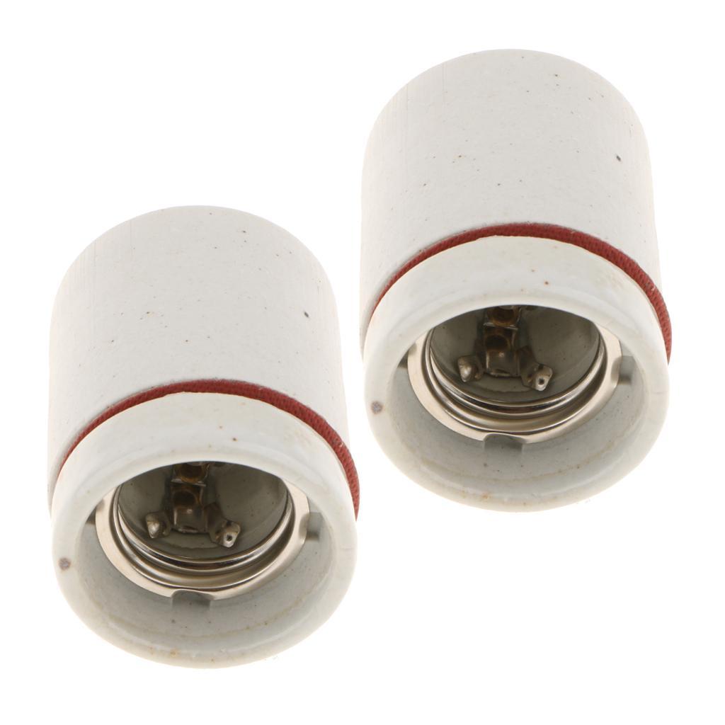 2pcs E27 Heat Basking Lamp Holder Reptile Infrared Heater Light Socket Base