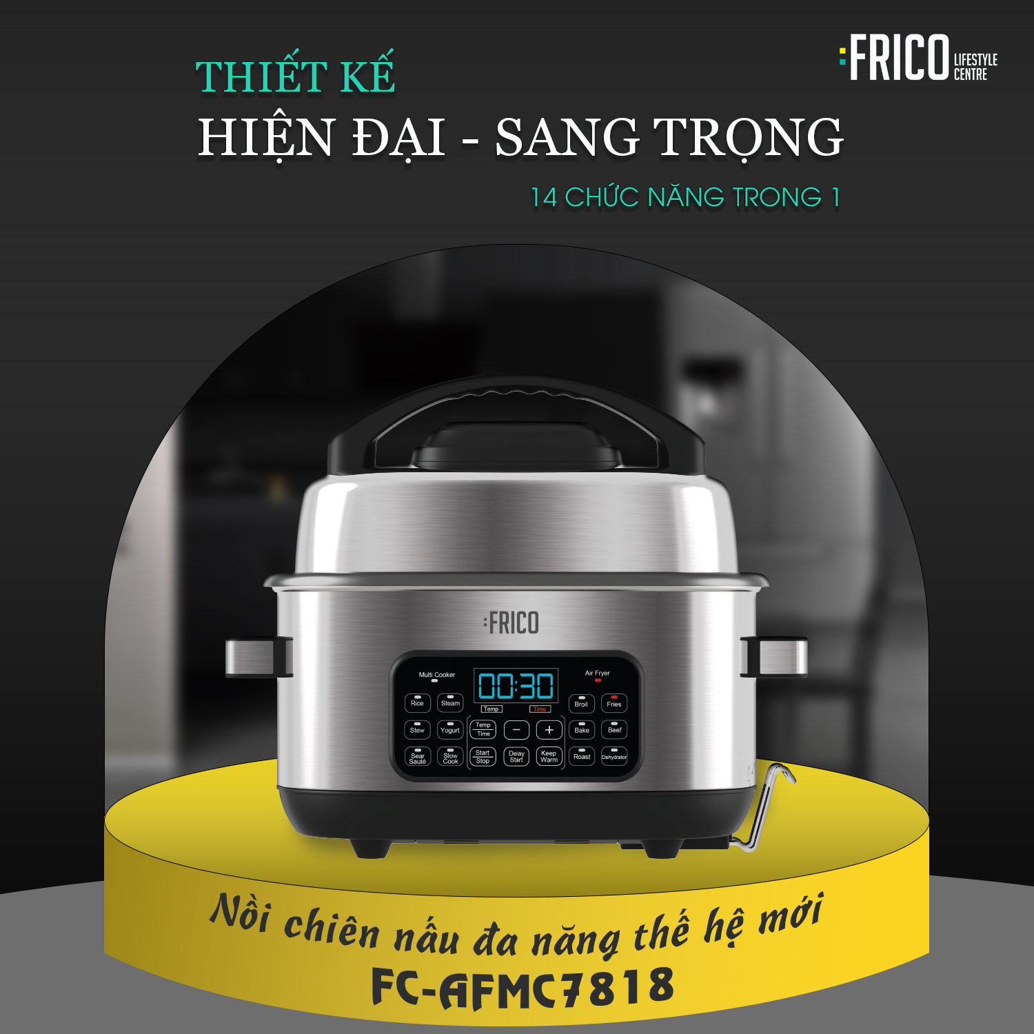 Nồi chiên nấu đa năng thế hệ mới FRICO FC-AFMC7818  - Hàng Nhập Khẩu