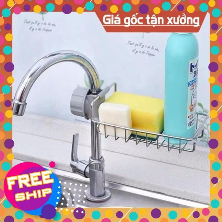 Kệ inox đa năng treo bồn rửa bát , Kệ inox để giẻ rửa bát cạnh vòi