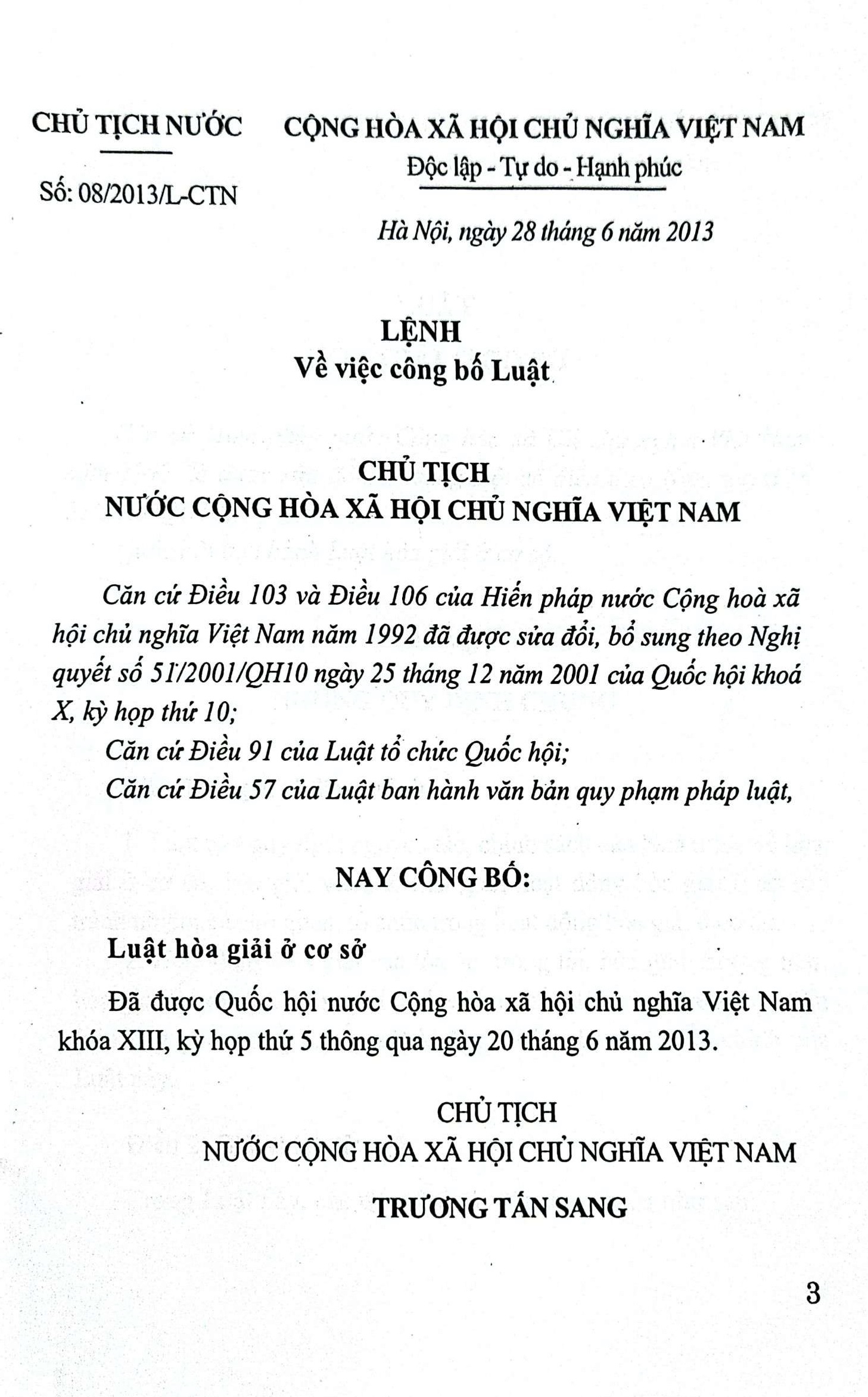 Luật hòa giải ở cơ sở