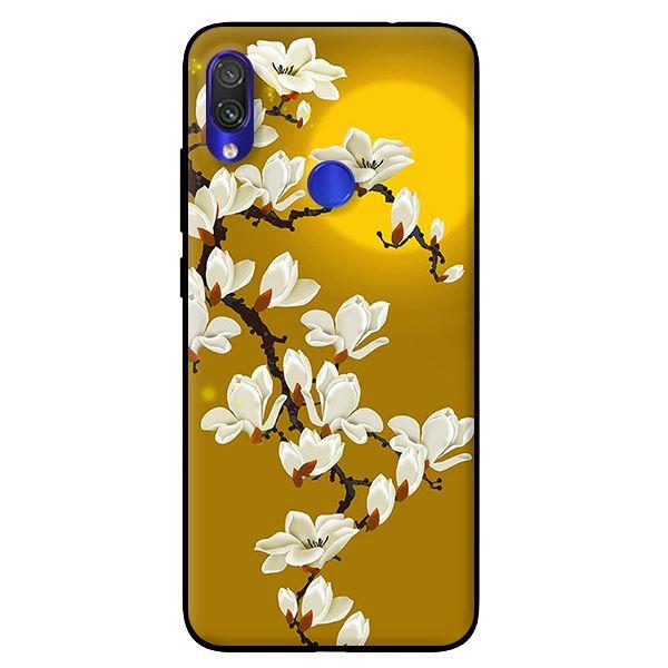 Ốp in cho Xiaomi Redmi Note 7 Hoa Trắng Nền Vàng - Hàng chính hãng