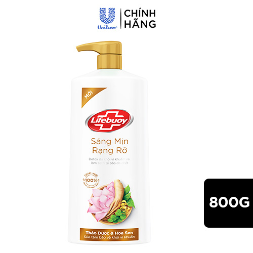 Sữa tắm Detox Bảo Vệ Khỏi Vi Khuẩn &amp; Da Sáng Mịn Rạng Rỡ Thảo Dược &amp; Hoa Sen 800g