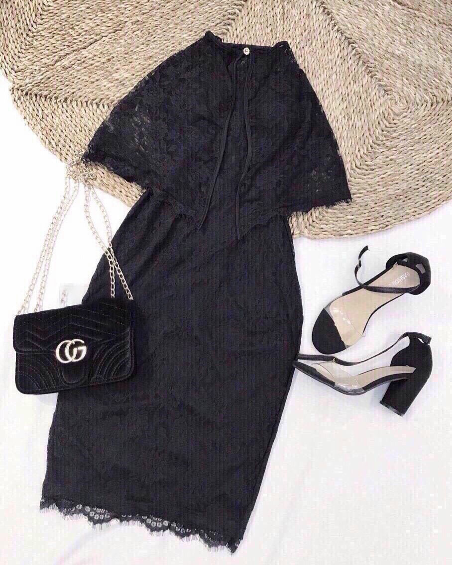 Đầm nữ ren kèm áo khoác