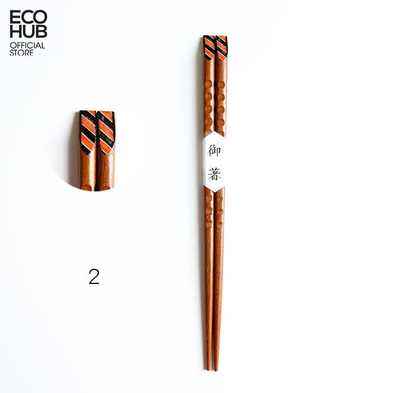 Đũa gỗ ma thuật chạm khắc thủ công ECOHUB bằng gỗ tự nhiên (Wooden Chopsticks) E00320