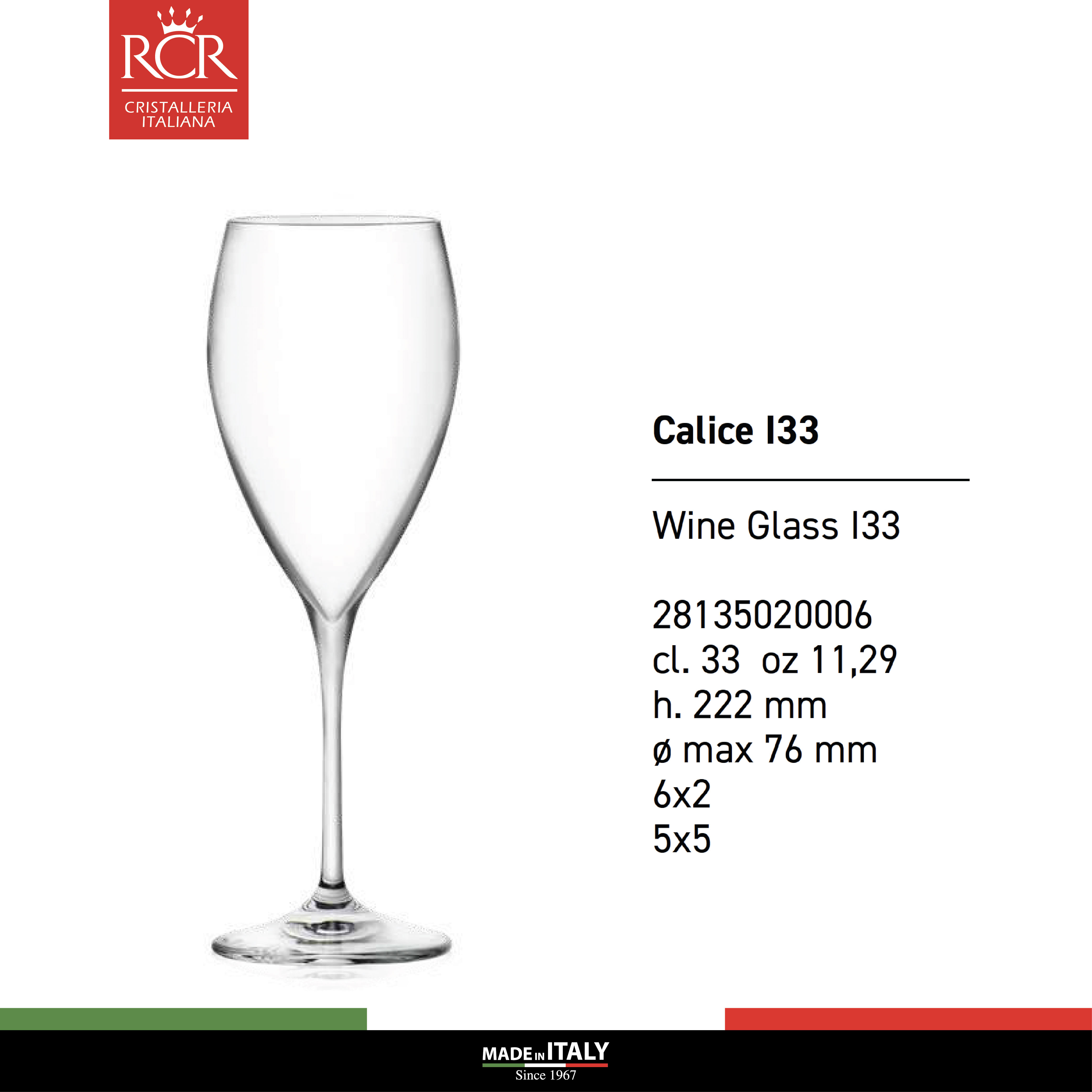 Ly Uống Rượu Vang Thuỷ Tinh Pha Lê Không Chì Ý RCR Crystal Invino 450 ml - Invino Goblet 330 ml