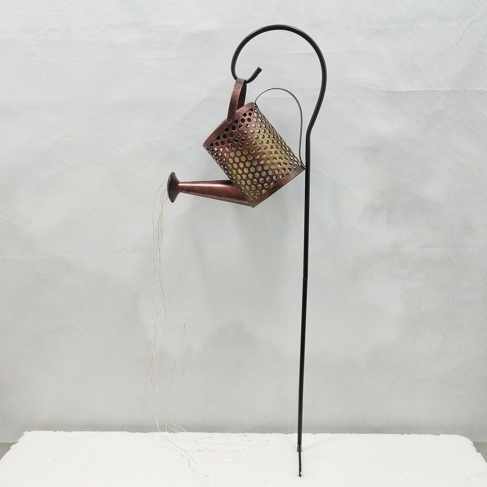 Solar Waterfall Outdoor Light LED Watering Can Waterproof Outdoor Garden Art Lamp Decoration