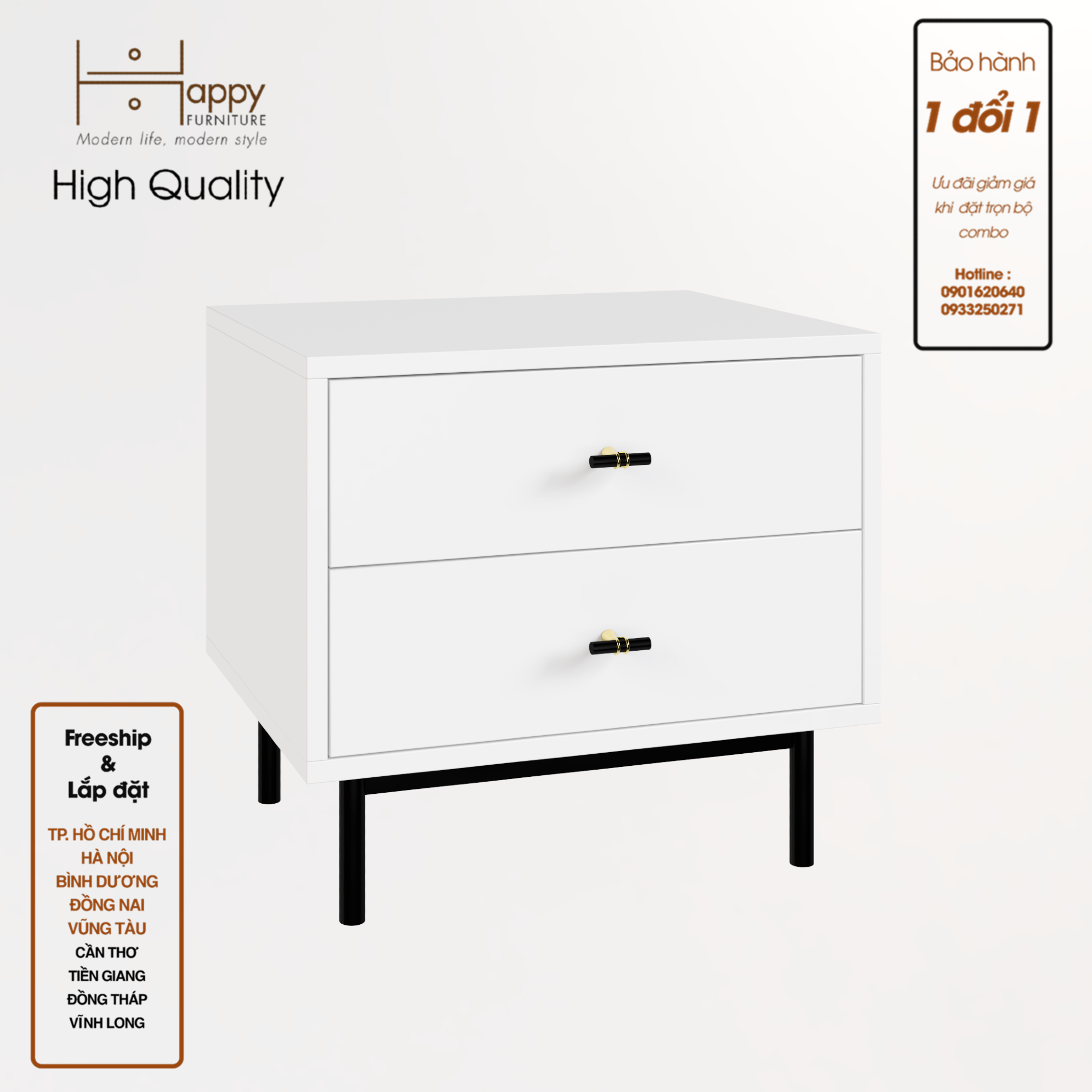 [Happy Home Furniture] BECKY, Táp đầu giường  - chân sắt ,  50cm x 40cm x 45cm ( DxRxC), THK_033