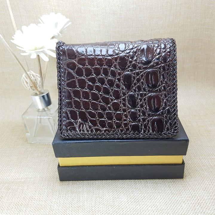 Ví Nam Da cá sấu LuxLeather LM1104 Đan viền thủ công - Một mặt Kiểu đứng - Da trơn