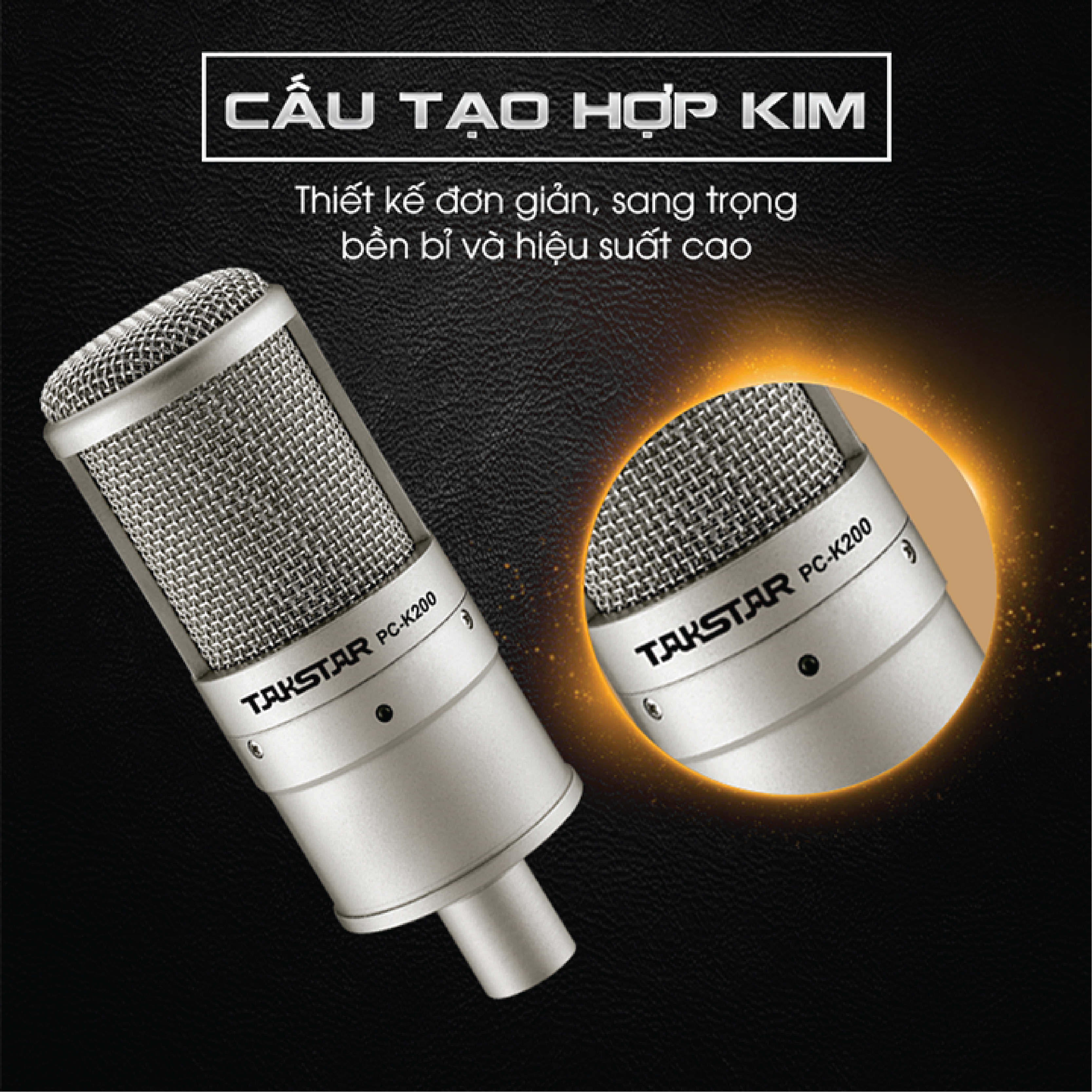 Mic thu âm Takstar PC-K200 chuyên nghiệp [HÀNG CHÍNH HÃNG]  - Micro livestream - Mic PC K200