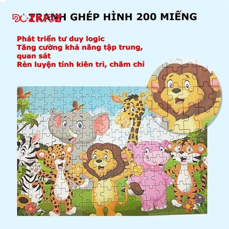 Đồ chơi ghép hình - Hộp 200 miếng ghép hình theo chủ đề cho bé từ 4 tuổi trở lên - DOZKIDZ