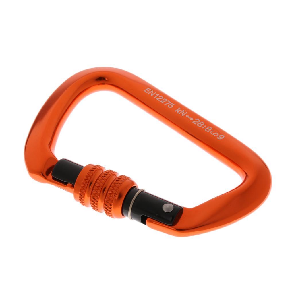 Figure 8 Descender Screw Locking Carabiner Rappelling Climbing Gear Hardware Orange