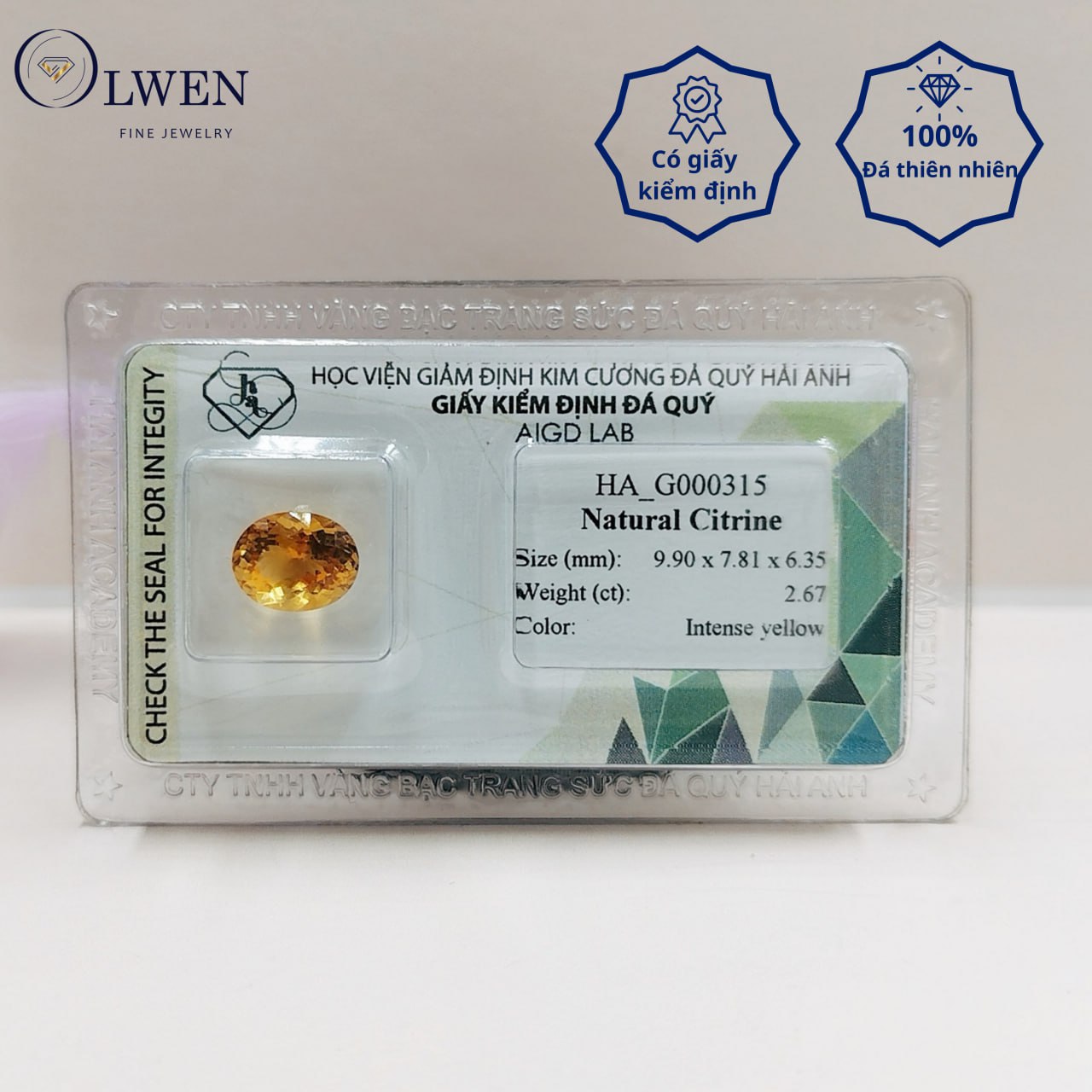 Viên đá thạch anh vàng  (Citrine) thiên nhiên_HA-G000315