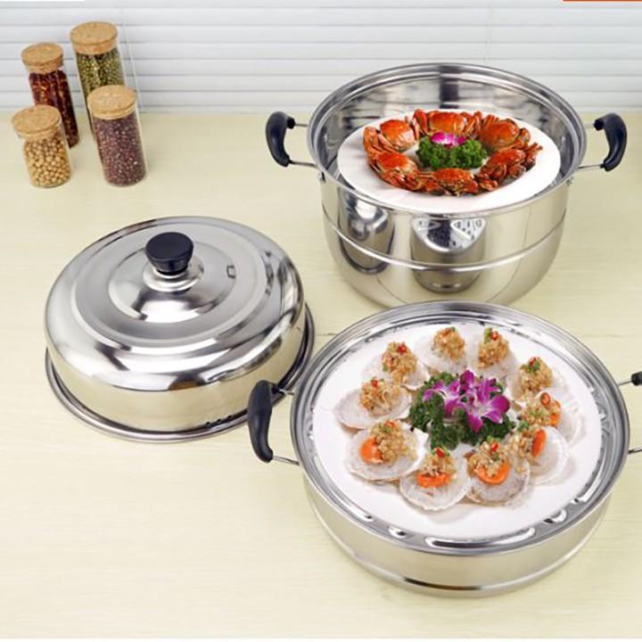 Nồi Hấp 3 Tầng Inox 28Cm - Loại Tốt