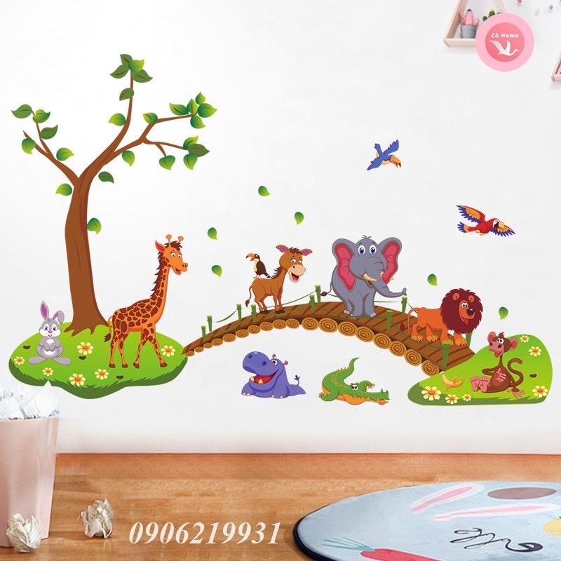 Decal dán tường cho bé giấy dán tường phòng ngủ decor trang trí dễ thương - Gocbeyeu 0301
