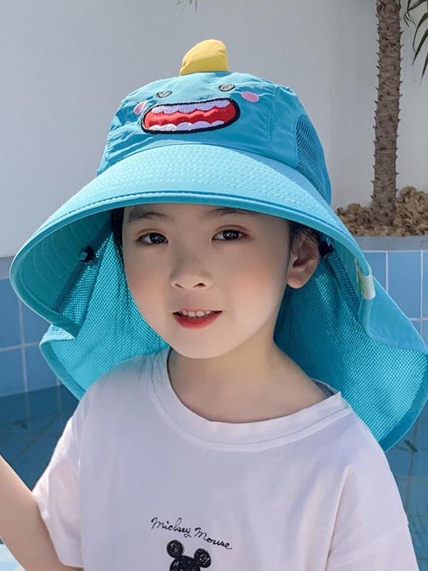 Hình ảnh Mũ chống nắng che vai gáy SC99, chống tia uv, kèm còi chống lạc khi đi biển cho bé trai, bé gái từ 2-8 tuổi