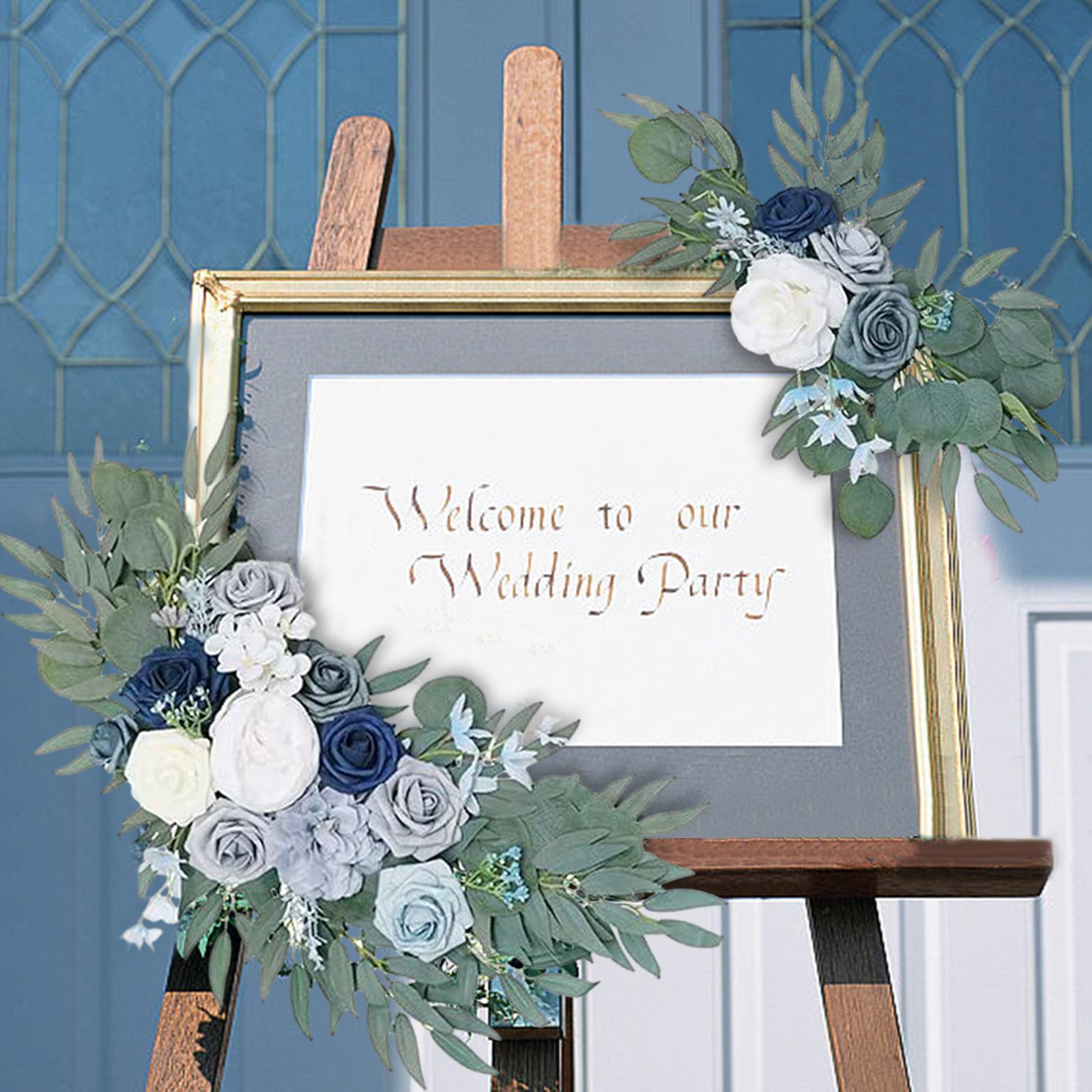 Wedding Arch Flowers Reception Backdrop Floral Rustic Handmade Flower Garland Welcome Ceremony Sign for Front Door Home