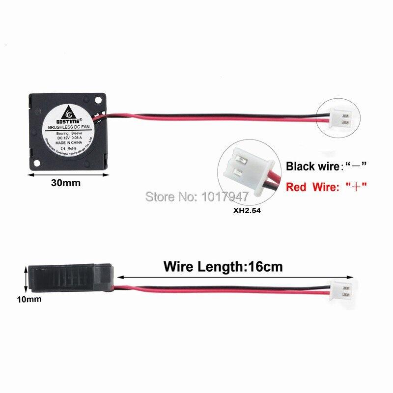 1 Bộ Quạt Tản Nhiệt Dc 12v 30cm 3010 3cm 30x10mm 2pin