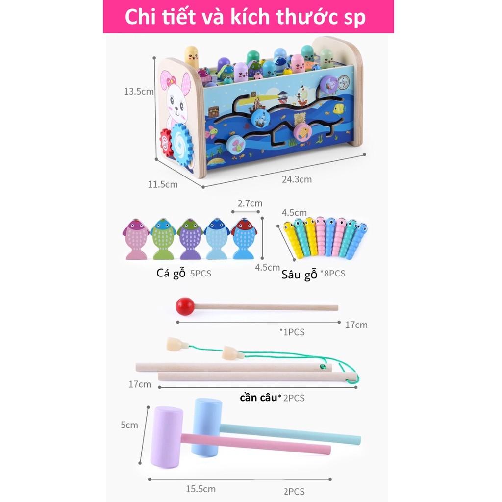 Đồ chơi đập chuột 7 trong 1 bằng gỗ phát triển tư duy cho bé