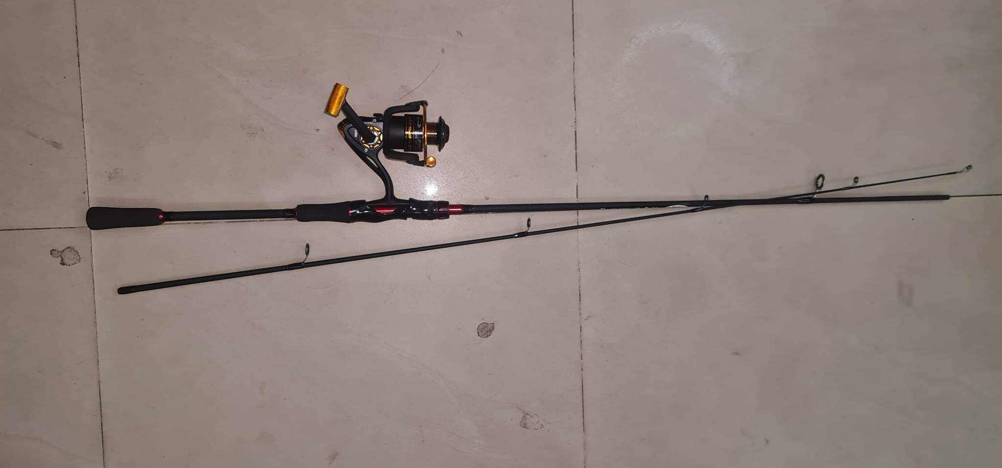 COMBO cần RED lure 2.1m và máy câu JK-3000