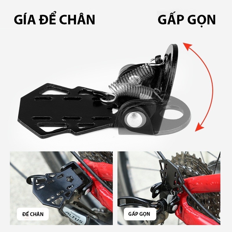 Giá để chân sau xe đạp dododios chịu tải gấp gọn bộ 2 chiếc - Hàng chính hãng dododios