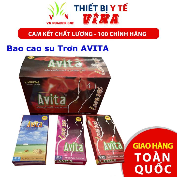 Bao cao su trơn AVITA, nguyên liệu nhập khẩu Hộp 10 Cái