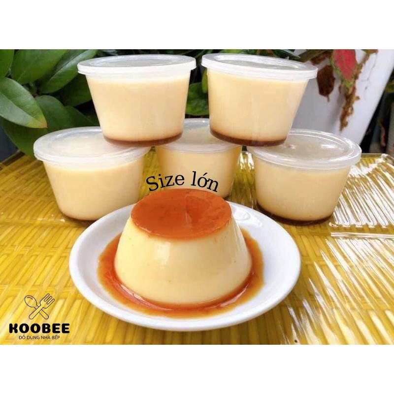 Combo 50 hộp làm bánh flan caramen có nắp KooBee - Khuôn bánh flan bánh da lợn plan hình tròn/hình trái tim