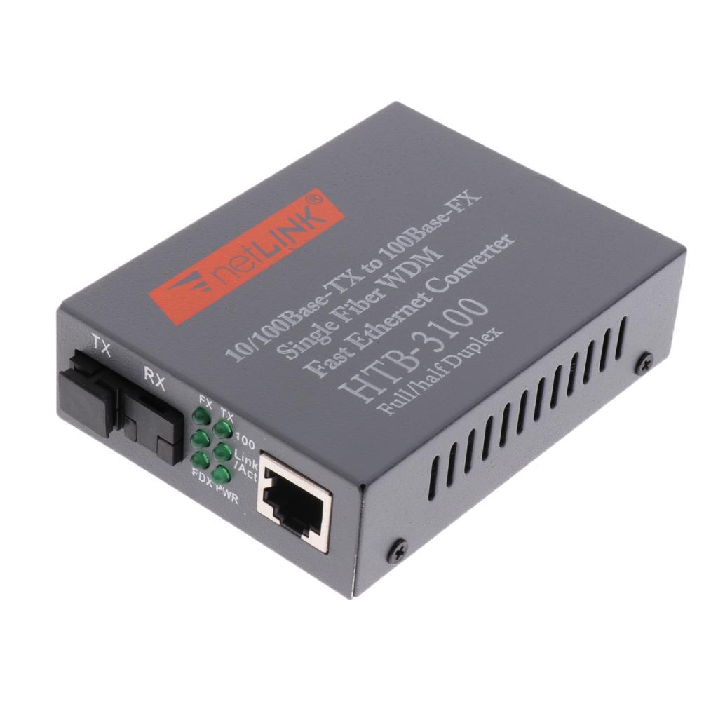 4 Pack Simplex SC Fiber Optic to RJ45 Ethernet Converter