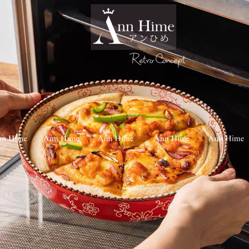 Đĩa Gốm Sâu Lòng Có Quai Họa Tiết Cổ Điển Trung Hoa