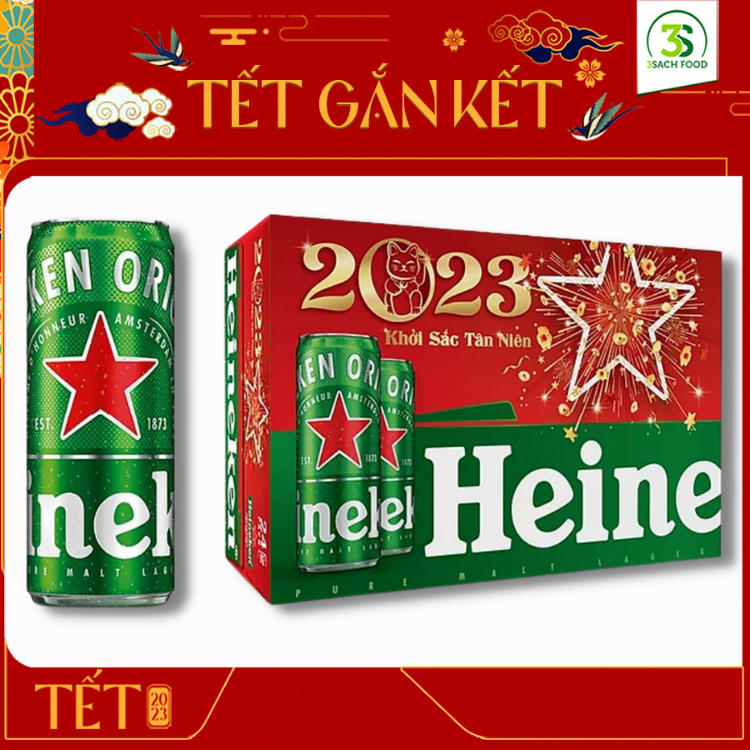 Thùng Bia Heineken Sleek 24 lon (Lon 330Ml)
