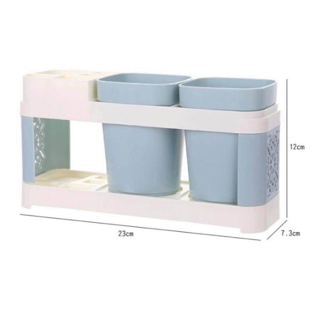 KỆ ĐỰNG BÀN CHẢI KEM ĐÁNH RĂNG KÈM 2 LY XINH XẮN SIÊU TIỆN LỢI