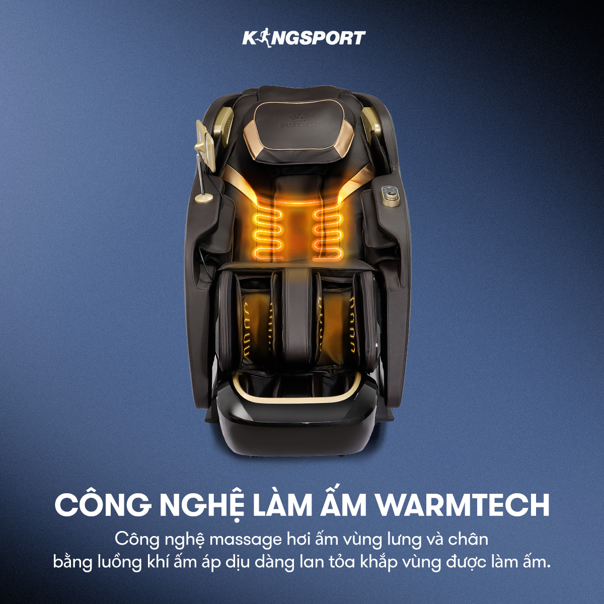 Ghế massage KINGSPORT G89 New cao cấp con lăn 3D,chế độ quét cơ thể thông minh, công nghệ lọc khí Ion âm, túi khí xoay bắp chân