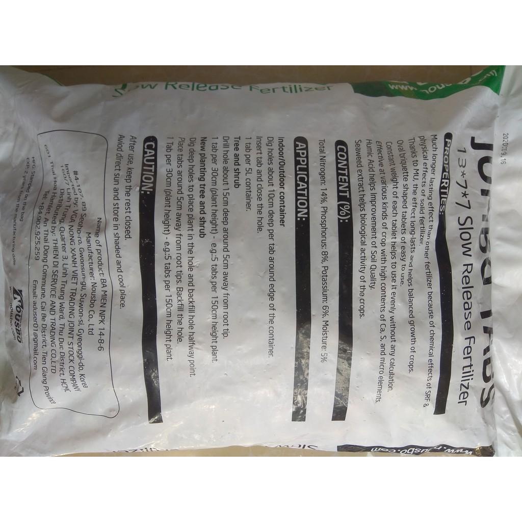 Phân bón quả bàng Hàn Quốc JUMBO TABS NPK 14-8-6 - chiết lẻ gói 500 gram
