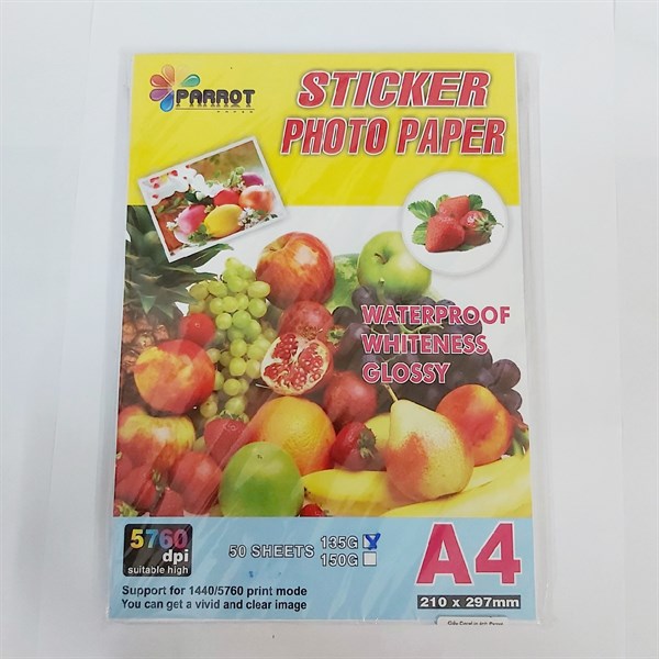 Giấy Decal in ảnh Parrot 135Gsm A4 1 mặt bóng