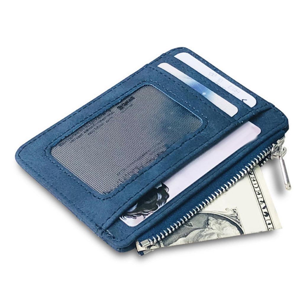 2 PCS Slim Credit Card Holder PU Leather Mini Portable Fashion Unisex Wallet